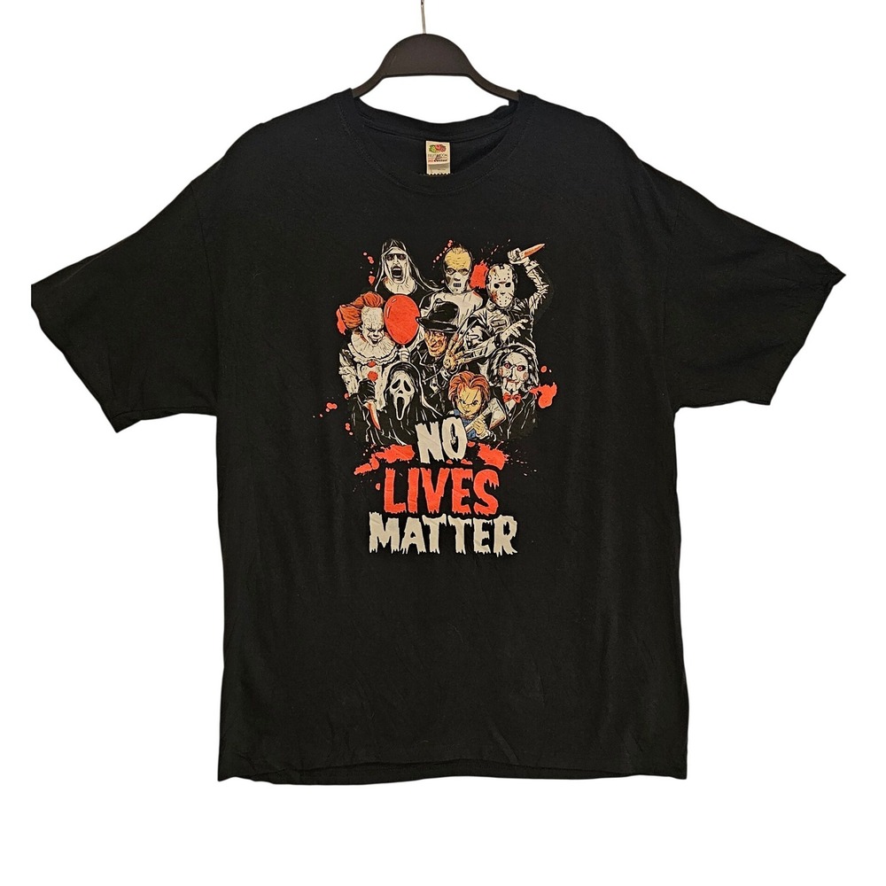 Fruit of‎ the Loom Horror Villains No Lives Matter Black Graphic T-Shirt Mens L
